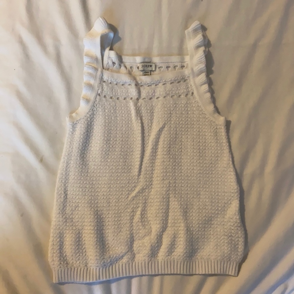 J. crew white crocheted tank top